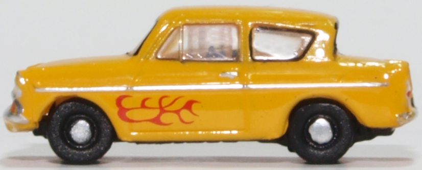 Oxford Diecast Ford Anglia Yellow (Vyvian) N105008