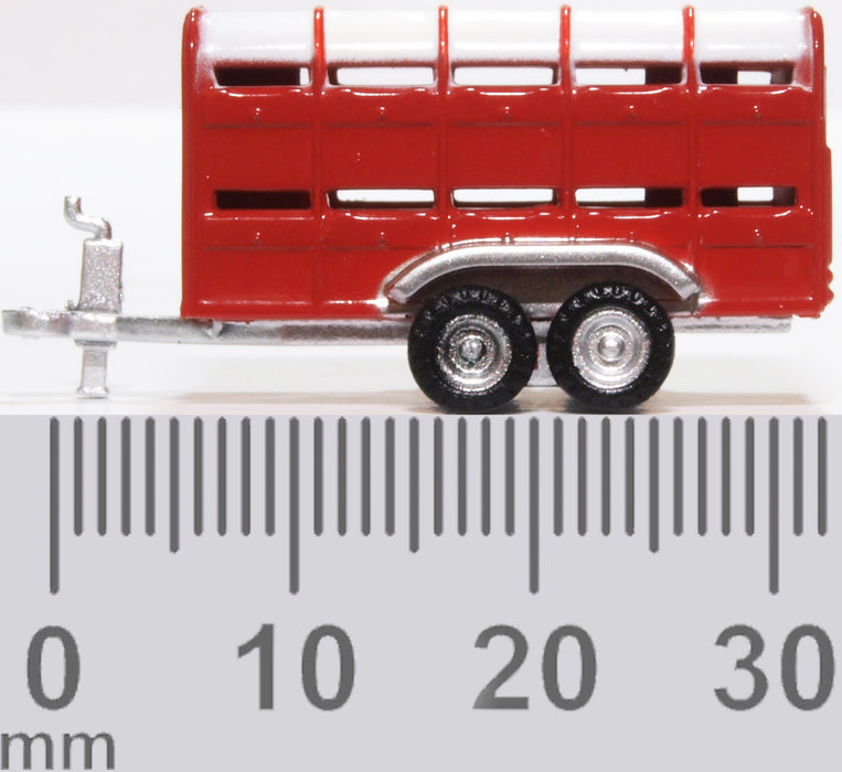 Oxford Diecast Livestock Trailer Red NFARM004