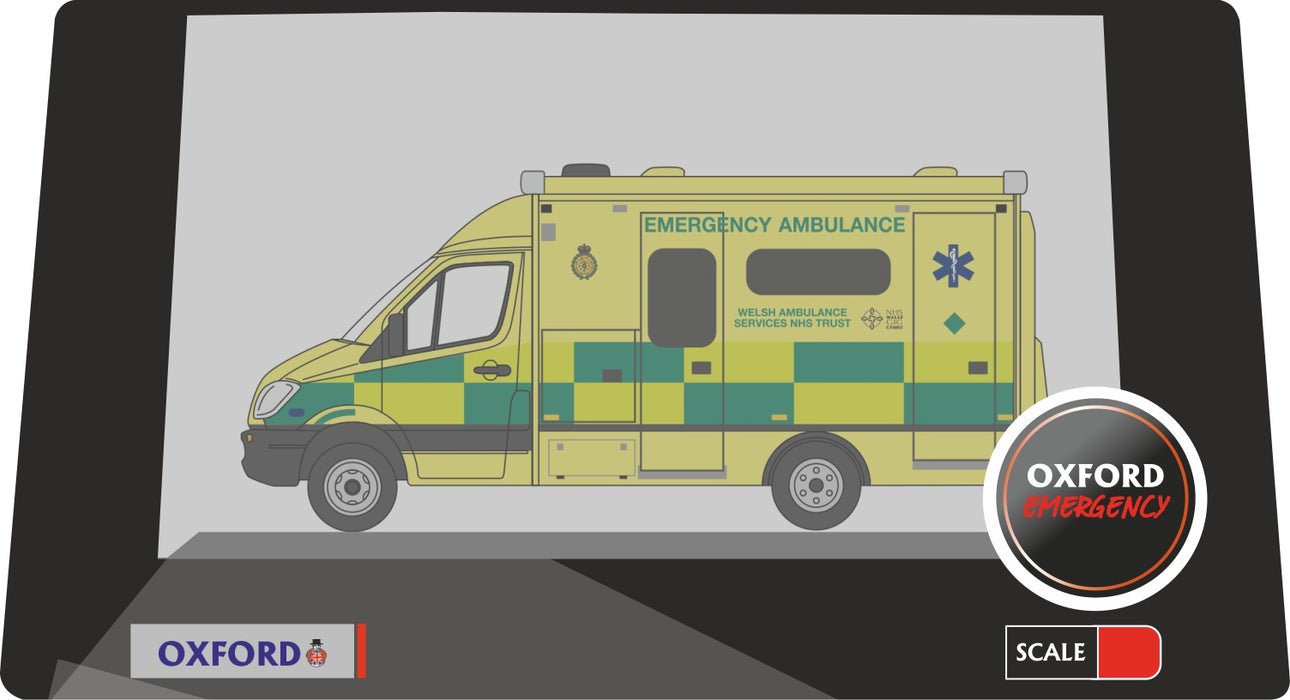 Oxford Diecast Mercedes Ambulance Wales NMA001