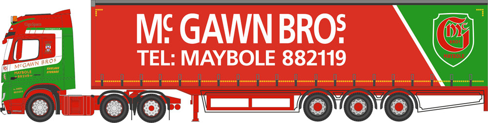 Oxford Diecast Mercedes Actros Curtainside Mcgawn Bros NMB007
