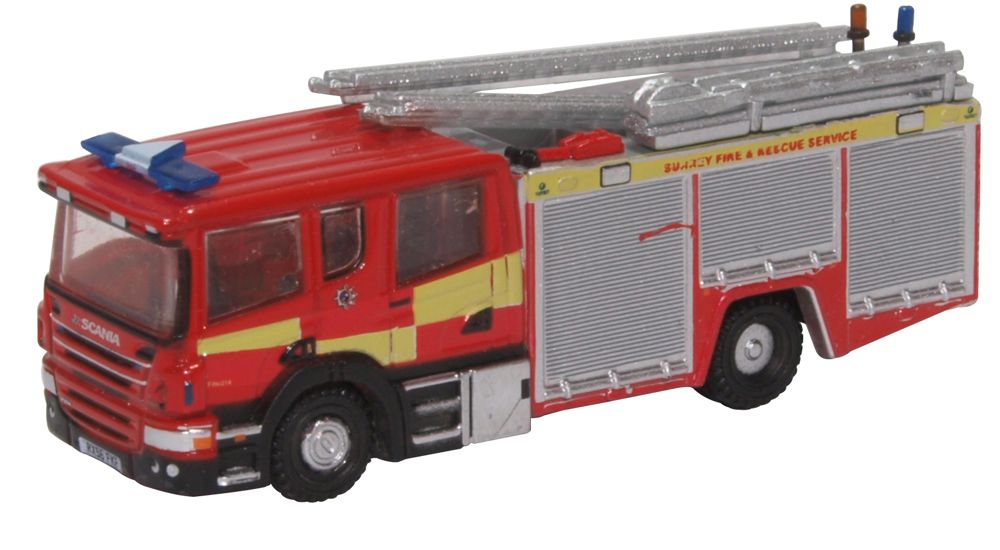Oxford Diecast Scania Pump Ladder Surrey Fire & Rescue NSFE007