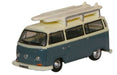 Oxford Diecast Fjord Blue/Arcona White VW Minibus - 1:148 Scale NVW003