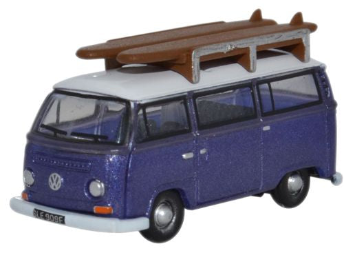 Oxford Diecast Metallic Purple _White VW Bay Window Bus - 1:148 Scale NVW015