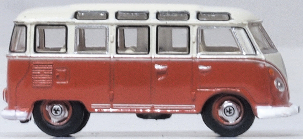 Oxford Diecast Sealing Wax Red/Beige Grey VW T1 Samba Bus.  NWS001 1:148 (N) Scale