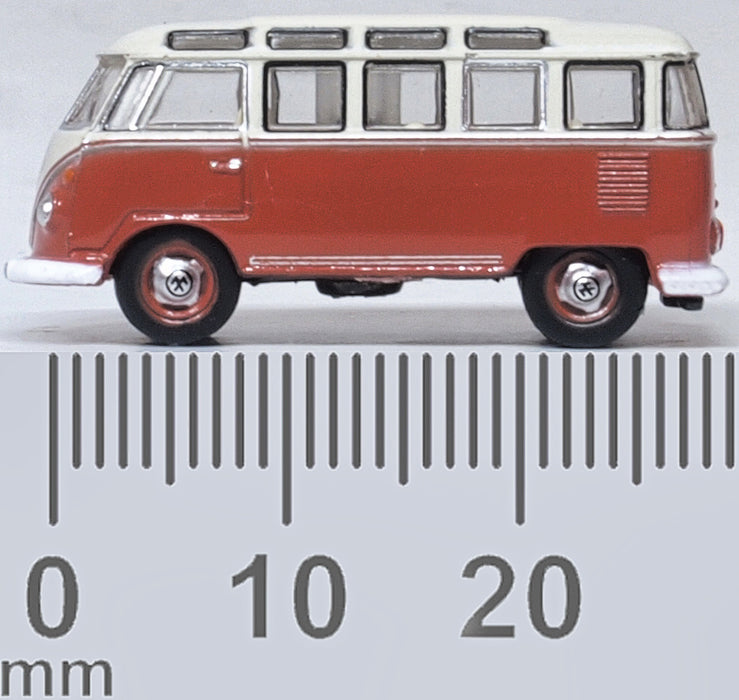 Oxford Diecast Sealing Wax Red/Beige Grey VW T1 Samba Bus.  NWS001 1:148 (N) Scale