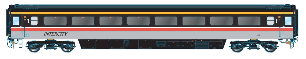 Oxford Rail MK 3a Coach FO BR Intercity Swallow 11008 OR763FO002
