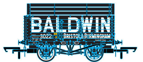 Oxford Rail Baldwin 3022  Black With 3 Coke Rails OR76CK7006