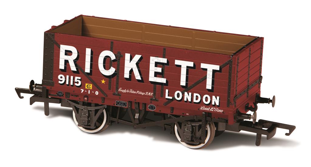 Oxford Rail Mineral Wagon 7 Plank Rickett - 3 Disk Wheels OR76MW7022