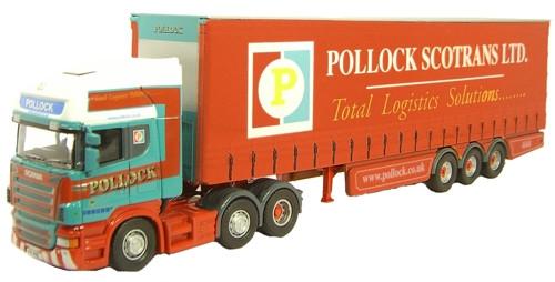 OXFORD DIECAST SCA02CS Scania R420 Topline C/Side Pollock (Scotrans) Ltd 1:76 Scale Model