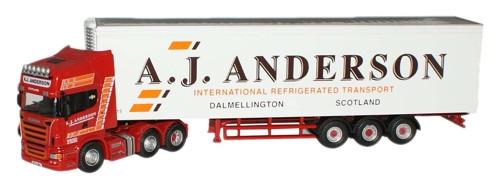 OXFORD DIECAST SCA05FR A J Anderson Scania  Fridge Oxford Haulage 1:76 Scale Model 