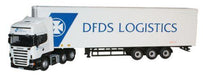 OXFORD DIECAST SCA07FR DFDS Scania R Topline Fridge Trailer 1:76 Scale Model Modern Trucks Theme