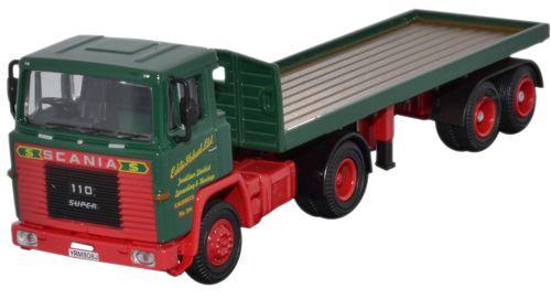 OXFORD DIECAST STOB009 Eddie Stobart Scania 110 Flatbed Trailer 1:76 Scale Model Stobart Theme