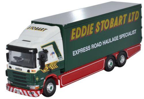 OXFORD DIECAST STOB028 Scania 94D 6 Wheel Box Van Oxford Haulage 1:76 Scale Model Stobart Theme