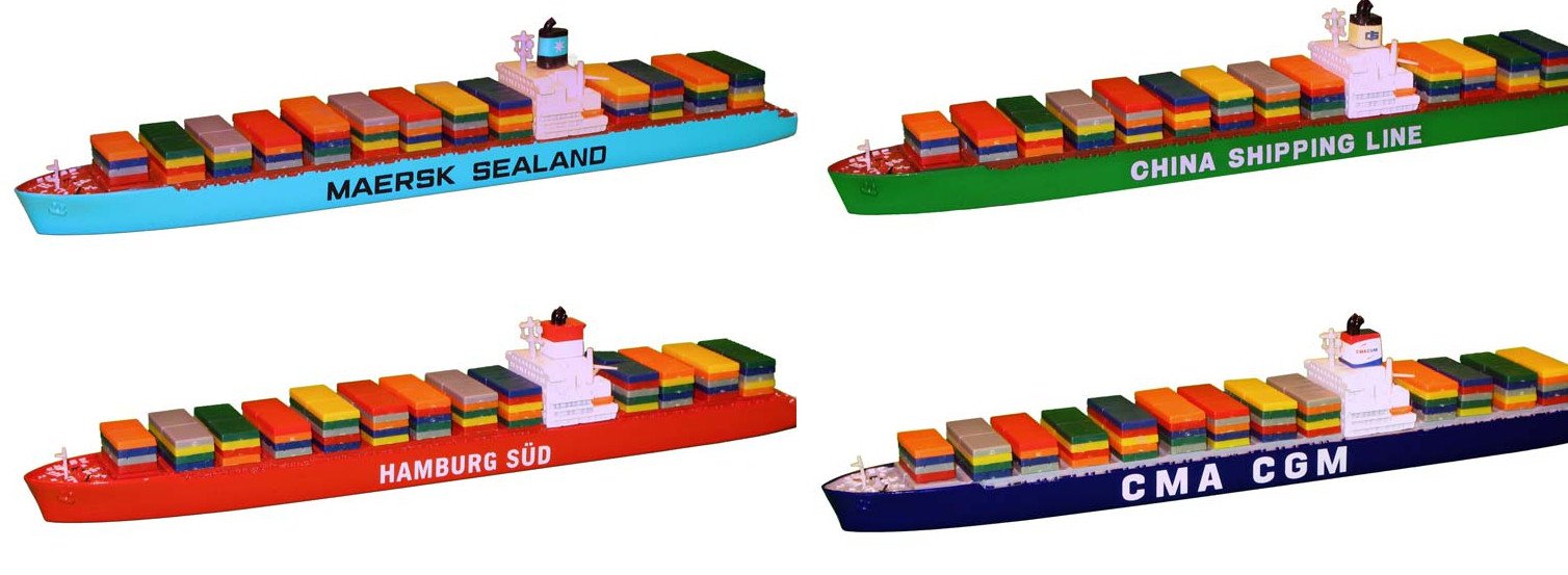TRIANG TR1P62X Container Ship - Bay - 4 Types Triang 1:1200 Scale Model 