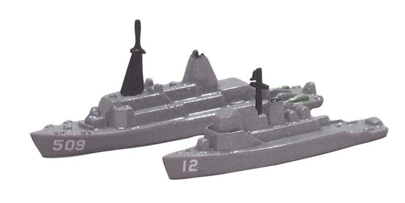 TRIANG TR1S86012 USS Ardent MCM 12 and USS Adroit MSO 509 Triang 1:1200 Scale Model Navy Theme
